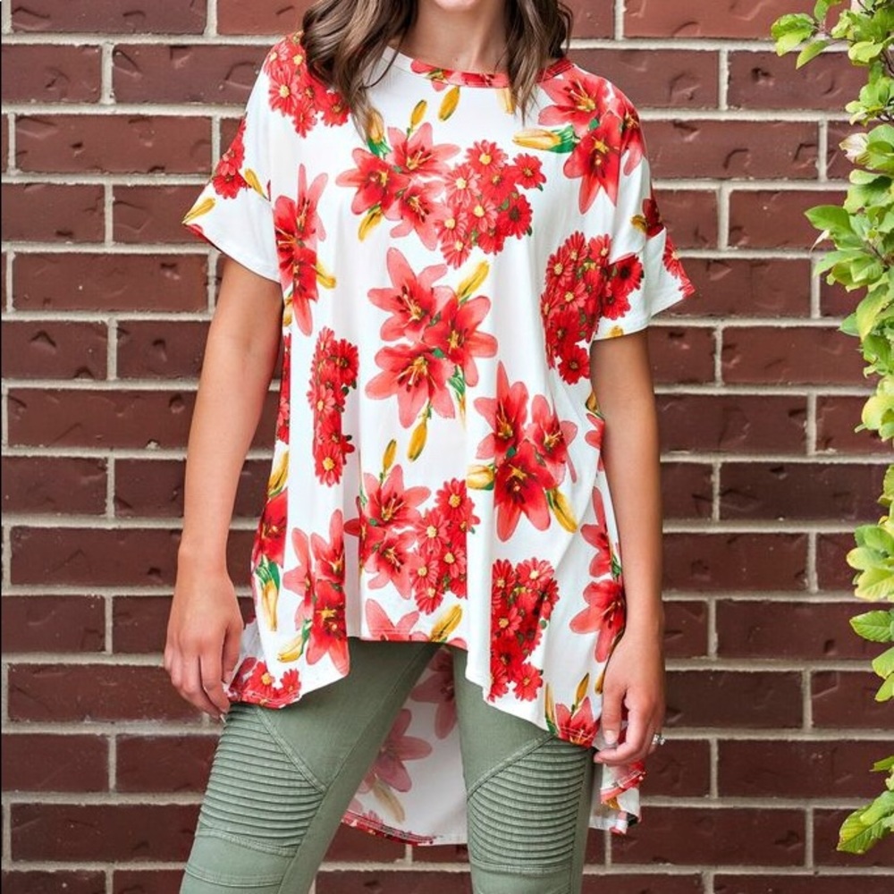 Criss Cross Back Floral Tunic